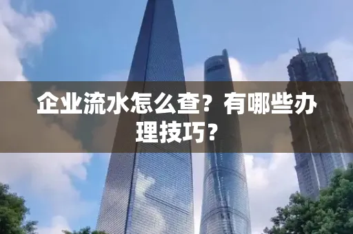 企业流水怎么查？有哪些办理技巧？