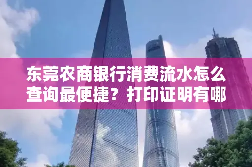 东莞农商银行消费流水怎么查询最便捷？打印证明有哪些风险需注意？