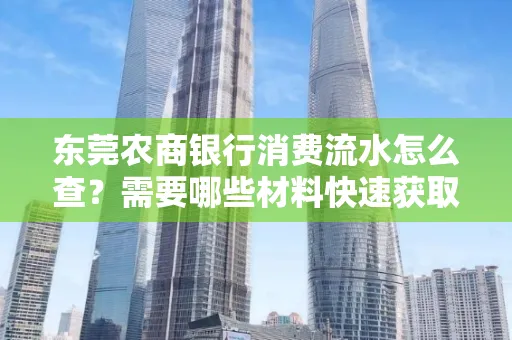 东莞农商银行消费流水怎么查？需要哪些材料快速获取？